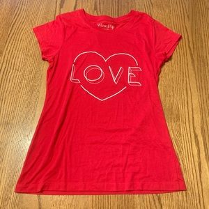 Wound Up, Red Love T-Shirt, Girls Large 11-13